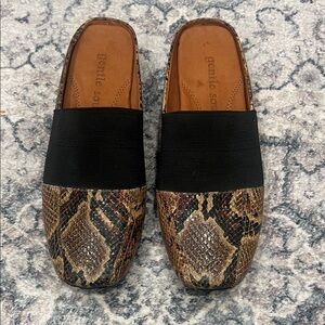 Gentle Souls Brown Snakeskin Slip-On Shoes